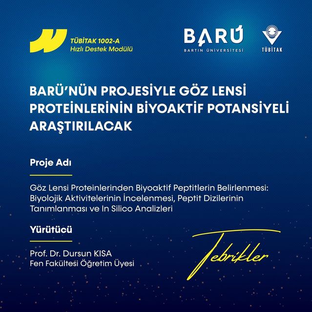 BARÜ projesiyle göz lensi proteinlerinden yararlı biyomoleküller elde edilecek